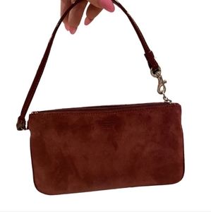 Coach Rust Suede Wristlet